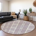 thumbnail image 1 of Addison Rugs Mayfield Premium Machine Washable Transitional Plaid Lavender Round Rug, 8' x 8', 1 of 5