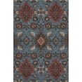thumbnail image 1 of HomeRoots 678844 10 x 14 ft. Denim Blue, Red & Salmon Oriental Washable Machine Made Rectangle Area Rug with UV Protection, 1 of 9