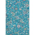 thumbnail image 1 of HomeRoots 679008 5 x 8 ft. Teal Pink & Copper Floral Washable Machine Made Rectangle Area Rug with UV Protection, 1 of 7