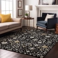 thumbnail image 1 of Addison Rugs Mayfield Premium Machine Washable Traditional Oriental Black Rectangle Rug, 5' x 7'6", 1 of 6