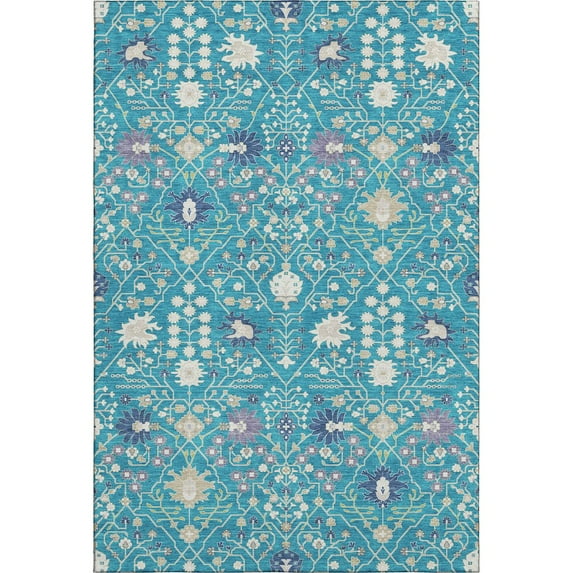 Dalyn Rugs Premium Machine Washable Mayfield AMF1009 Teal 5' x 7'6" Rug