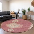 thumbnail image 1 of Addison Rugs Mayfield Premium Machine Washable Traditional Oriental Blush Round Rug, 8' x 8', 1 of 5