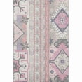 thumbnail image 1 of HomeRoots 679653 9 x 12 ft. Pink, Ivory & Gray Southwestern Transitional Washable Machine Made Rectangle Area Rug with UV Protection, 1 of 9
