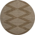 thumbnail image 1 of HomeRoots 679699 8 ft. Brown & Beige Geometric Transitional Washable Round Area Rug with UV Protection, 1 of 9