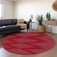 thumbnail image 1 of Addison Rugs Mayfield Premium Machine Washable Transitional Geometric Red Round Rug, 8' x 8', 1 of 5