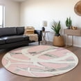 thumbnail image 1 of Addison Rugs Mayfield Premium Machine Washable Transitional Circles Pink Round Rug, 8' x 8', 1 of 5