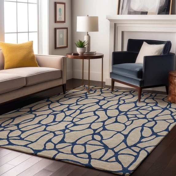 Addison Rugs Mayfield Premium Machine Washable Transitional Geometric Beige Rectangle Rug, 10' x 14'