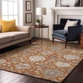 thumbnail image 1 of Addison Rugs Mayfield Premium Machine Washable Traditional Damask Copper Rectangle Rug, 5' x 7'6", 1 of 6