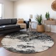 thumbnail image 1 of Addison Rugs Mayfield Premium Machine Washable Transitional Modern Black Round Rug, 8' x 8', 1 of 5