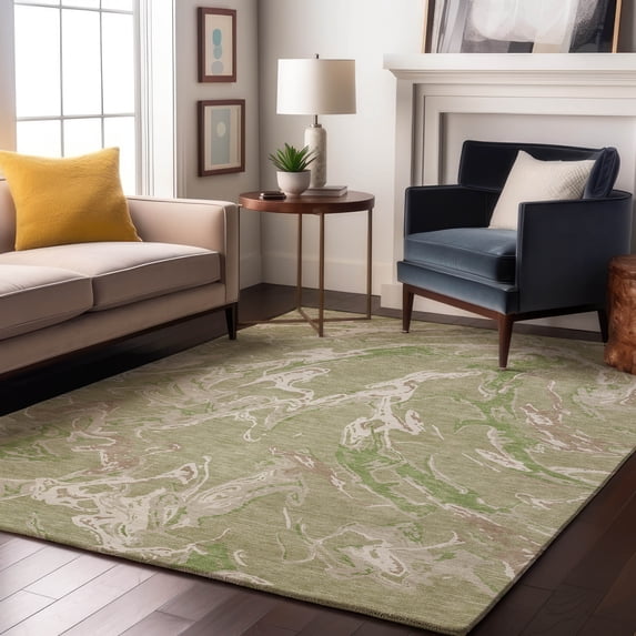 Addison Rugs Mayfield Premium Machine Washable Transitional Abstract Aloe Rectangle Rug, 8' x 10'