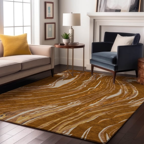 Addison Rugs Mayfield Premium Machine Washable Transitional Swirls Paprika Rectangle Rug, 8' x 10'