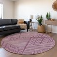 thumbnail image 1 of Addison Rugs Mayfield Premium Machine Washable Transitional Geometric Eggplant Round Rug, 8' x 8', 1 of 5