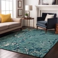 thumbnail image 1 of Addison Rugs Mayfield Premium Machine Washable Transitional Stripes Teal Rectangle Rug, 5' x 7'6", 1 of 6