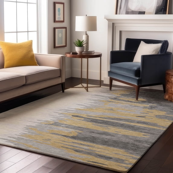 Addison Rugs Mayfield Premium Machine Washable Transitional Abstract Gray Rectangle Rug, 10' x 14'