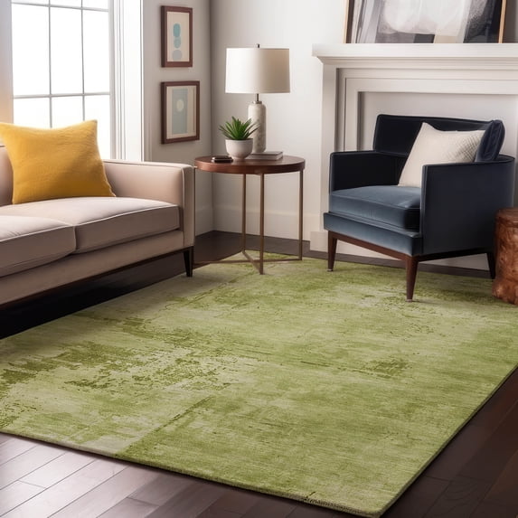 Addison Rugs Mayfield Premium Machine Washable Transitional Abstract Lime Rectangle Rug, 9' x 12'