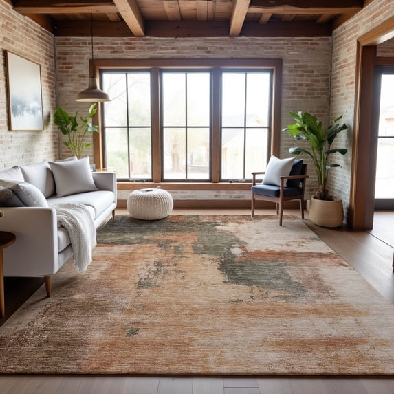 Addison Rugs Mayfield Premium Machine Washable Transitional Modern Terracotta Rectangle Rug, 10' x 14'