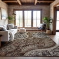 thumbnail image 1 of Addison Rugs Mayfield Premium Machine Washable Transitional Swirl Brown Rectangle Rug, 10' x 14', 1 of 6