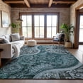 thumbnail image 1 of Addison Rugs Mayfield Premium Machine Washable Transitional Swirl Teal Rectangle Rug, 9' x 12', 1 of 6