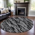thumbnail image 1 of Addison Rugs Mayfield Premium Machine Washable Transitional Stripes Gray Round Rug, 8' x 8', 1 of 5