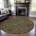 thumbnail image 1 of Addison Rugs Mayfield Premium Machine Washable Transitional Floral Fern Round Rug, 8' x 8', 1 of 5