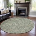 thumbnail image 1 of Addison Rugs Mayfield Premium Machine Washable Transitional Floral Aloe Round Rug, 8' x 8', 1 of 5