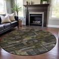 thumbnail image 1 of Addison Rugs Mayfield Premium Machine Washable Transitional Stripes Charcoal Round Rug, 8' x 8', 1 of 5