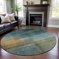 thumbnail image 1 of Addison Rugs Mayfield Premium Machine Washable Transitional Modern Blue Round Rug, 8' x 8', 1 of 5