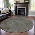 thumbnail image 1 of Addison Rugs Mayfield Premium Machine Washable Traditional Global Brown Round Rug, 8' x 8', 1 of 5