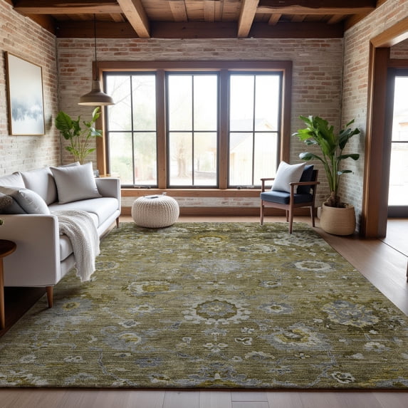 Addison Rugs Mayfield Premium Machine Washable Traditional Global Brown Rectangle Rug, 8' x 10'