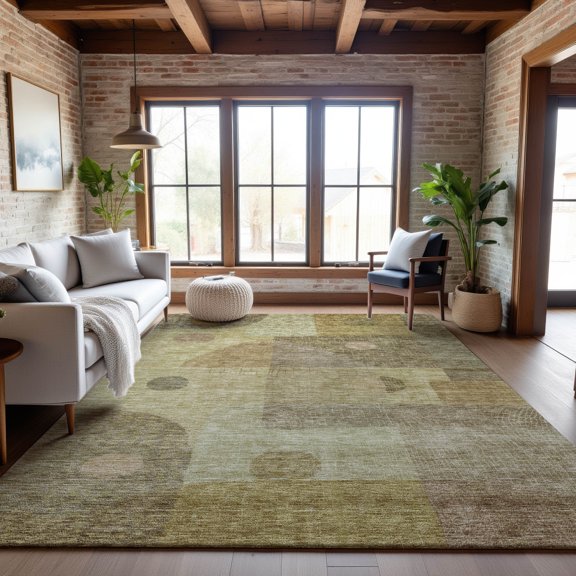 Addison Rugs Mayfield Premium Machine Washable Transitional Geometric Beige Rectangle Rug, 9' x 12'