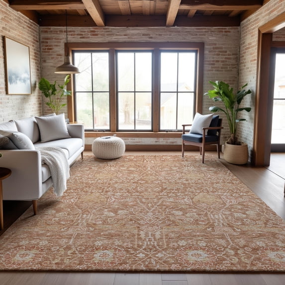 Addison Rugs Mayfield Premium Machine Washable Transitional Global Coral Rectangle Rug, 8' x 10'