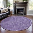 thumbnail image 1 of Addison Rugs Mayfield Premium Machine Washable Transitional Global Plum Round Rug, 8' x 8', 1 of 5