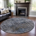 thumbnail image 1 of Addison Rugs Mayfield Premium Machine Washable Traditional Global Blue Round Rug, 8' x 8', 1 of 5
