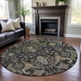 thumbnail image 1 of Addison Rugs Mayfield Premium Machine Washable Transitional Global Black Round Rug, 8' x 8', 1 of 5