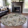 thumbnail image 1 of Addison Rugs Mayfield Premium Machine Washable Transitional Global Ivory Round Rug, 8' x 8', 1 of 5