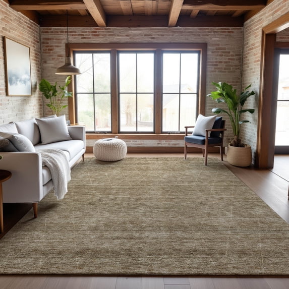 Addison Rugs Mayfield Premium Machine Washable Transitional Geometric Wheat Rectangle Rug, 10' x 14'
