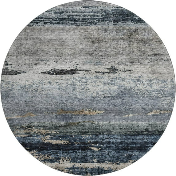 Dalyn Rugs Premium Machine Washable Mayfield AMF1195 Navy 8' x 8' Round Rug