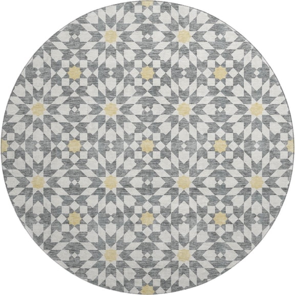 Dalyn Rugs Premium Machine Washable Mayfield AMF734 Gray 8' x 8' Round Rug