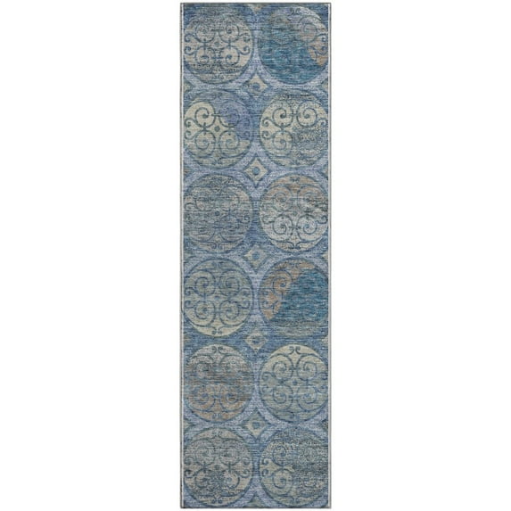 Dalyn Rugs Premium Machine Washable Mayfield AMF738 Blue 2'3" x 7'6" Runner Rug