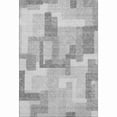 thumbnail image 1 of HomeRoots 662458 9 x 12 ft. Silver & Gray Abstract Geometric Washable Machine Made Rectangle Area Rug with UV Protection, 1 of 9
