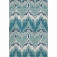 thumbnail image 1 of HomeRoots 662679 8 x 10 ft. Teal & Ivory Ikat Transitional Washable Machine Made Rectangle Area Rug with UV Protection, 1 of 9
