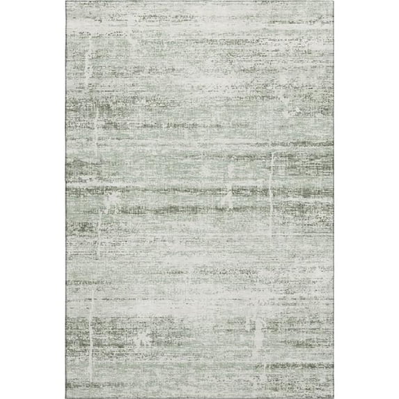 HomeRoots 662943 8 x 10 ft. Sage & Ivory Abstract Transitional Washable Machine Made Rectangle Area Rug with UV Protection