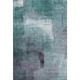 thumbnail image 1 of HomeRoots 665298 5 x 8 ft. Teal Ivory & Purple Abstract Washable Machine Made Rectangle Area Rug with UV Protection, 1 of 7