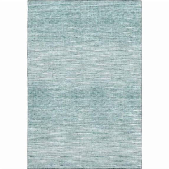 HomeRoots 665751 8 x 10 ft. Aqua & Teal Abstract Transitional Washable Machine Made Rectangle Area Rug with UV Protection