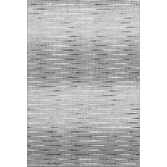 HomeRoots 665770 9 x 12 ft. Gray & Silver Abstract Transitional Washable Machine Made Rectangle Area Rug with UV Protection