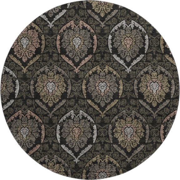 Dalyn Rugs Premium Machine Washable Mayfield AMF809 Black 8' x 8' Round Rug
