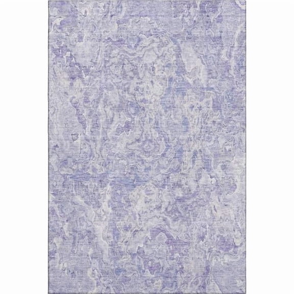 HomeRoots 666815 5 x 8 ft. Plum & Ivory Abstract Transitional Washable Machine Made Rectangle Area Rug with UV Protection