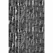HomeRoots 666842 10 x 14 ft. Black & Ivory Vermicular Washable Machine Made Rectangle Area Rug with UV Protection