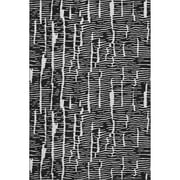 HomeRoots 666841 9 x 12 ft. Black & Ivory Vermicular Washable Machine Made Rectangle Area Rug with UV Protection