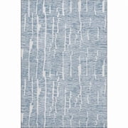 HomeRoots 666844 5 x 8 ft. Blue & Ivory Vermicular Washable Machine Made Rectangle Area Rug with UV Protection